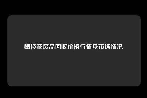 攀枝花废品回收价格行情及市场情况