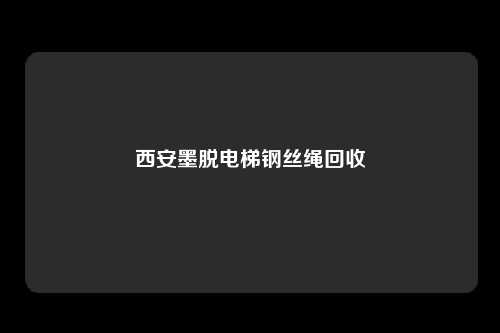 西安墨脱电梯钢丝绳回收