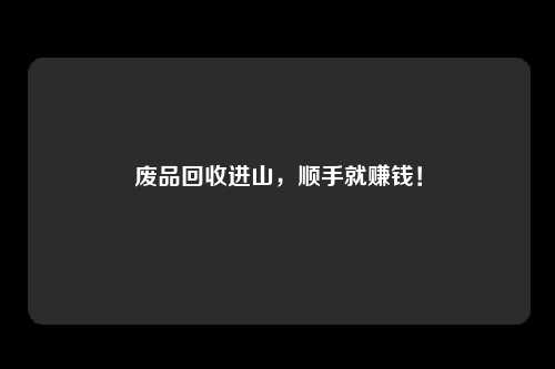 废品回收进山,顺手就赚钱!